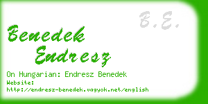 benedek endresz business card